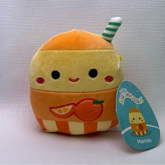 NWT Squishmallows 5" MARCOS Orange Juice Soft Plush Toy - Picture 1 of 4